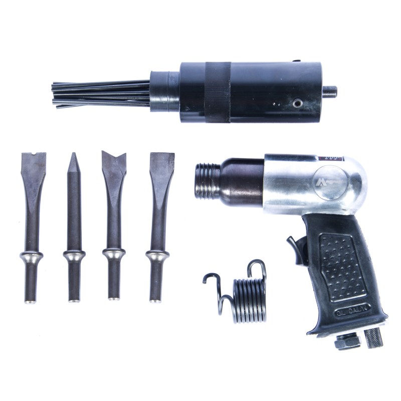 Młotek pneumatyczny igłowy + groty MAGNUM AT-8039 KPL