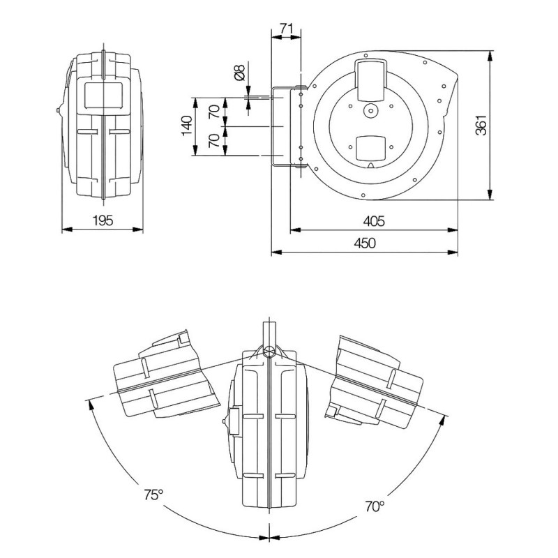 ZWIJADŁO ELEKTRYCZNE MAVEL 25M 3X1,5MM TERMIK