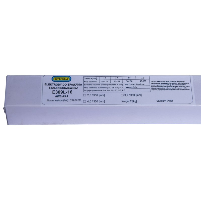  Elektrody do stal nierdzewnej INOX 309L Ø2.5 2kg SUPERWELD