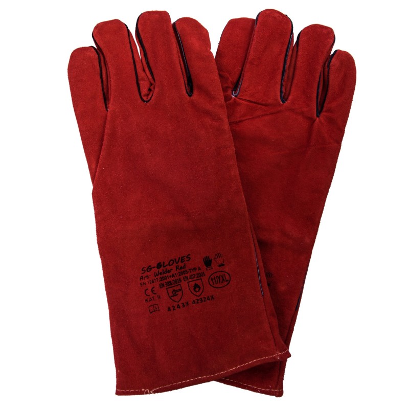 RĘKAWICE SPAWALNICZE GLOVES WELDER RED ROZ 11