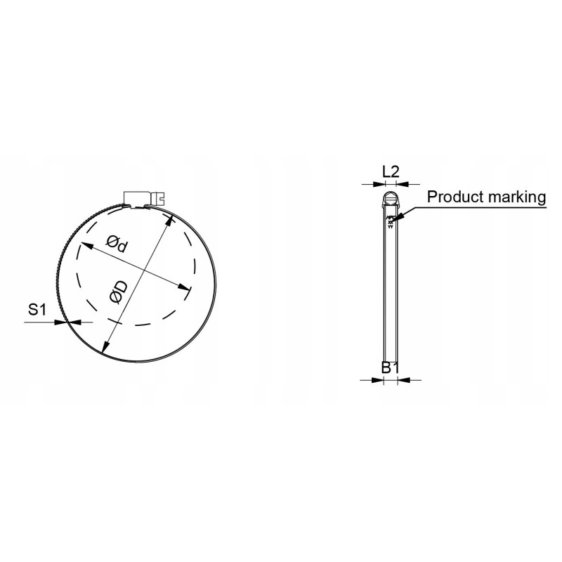 OBEJMA ŚLIMAKOWA W2, zakres: 20 - 32 mm