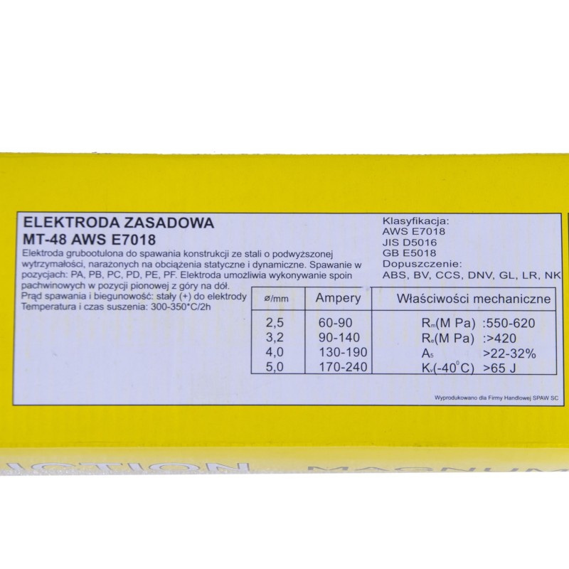 ELEKTRODY ZASADOWE MT-48 E7018 4,0mm 5kg 