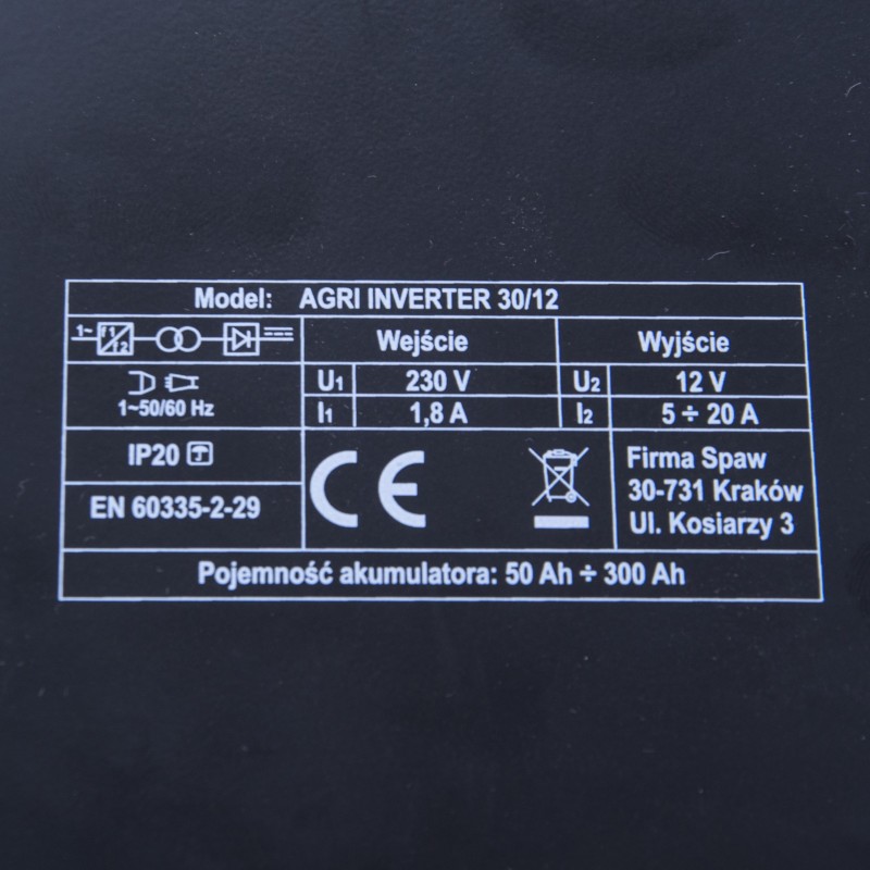 Prostownik INVERTEROWY MAGNUM AGRI 30 12V