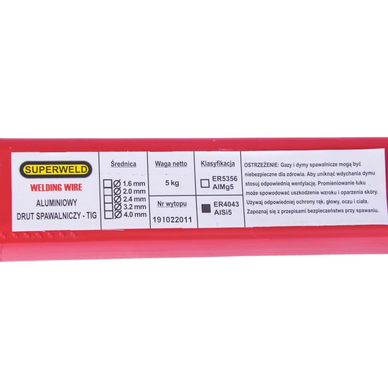 DRUT SPAWALNICZY TIG ALUMINIUM AlSi5 2.0 mm ER4043