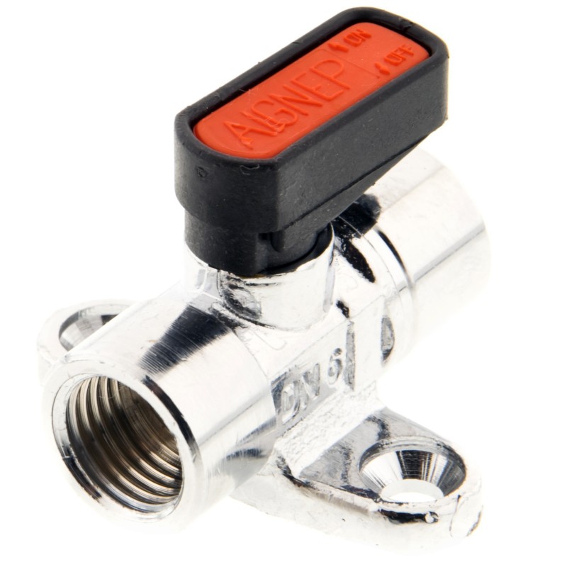 Zawór kulowy z uchwytem naściennym GHILUX 1/4" WW
