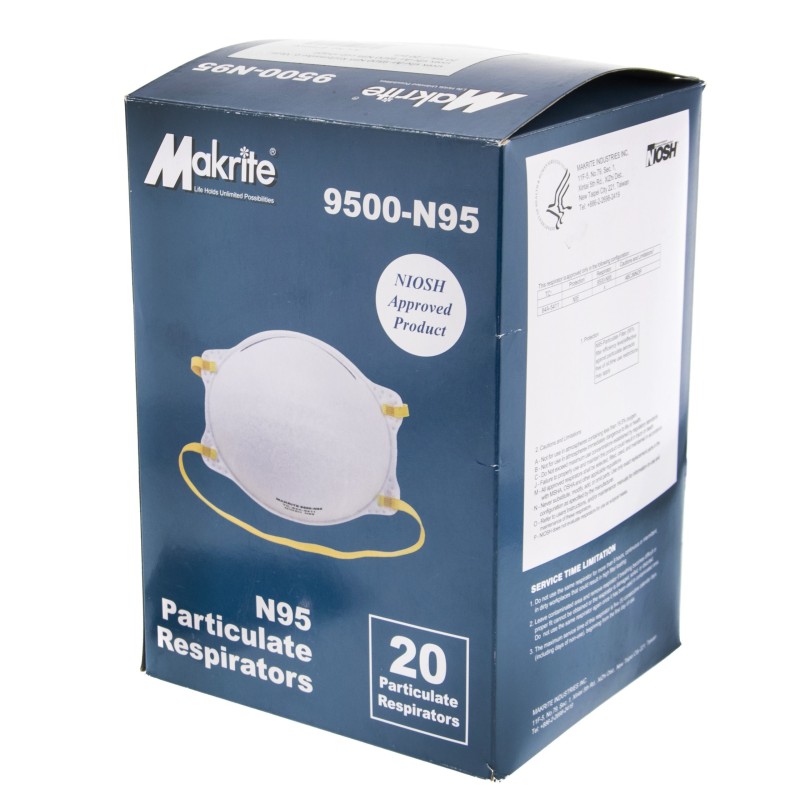 MASKA ODDECHOWA MAKRITE 9500-N95 NIOSH 20 SZT.