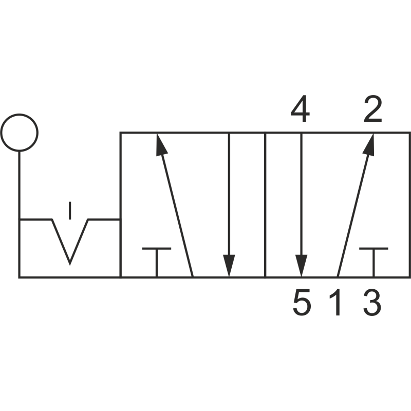 ZAWÓR PNEUMATYCZNY 521 LL90 5/2 G1/8 Z DŹWIGNIĄ