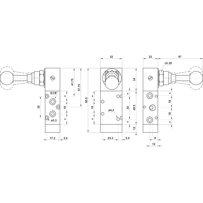 ELEKTROZAWÓR PNEUMATYCZNY 5213P EE 5/3 G1/8 