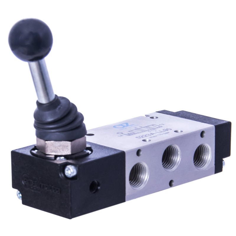 ZAWÓR PNEUMATYCZNY 5223A LL90 5/3 G1/4 Z DŹWIGNIĄ
