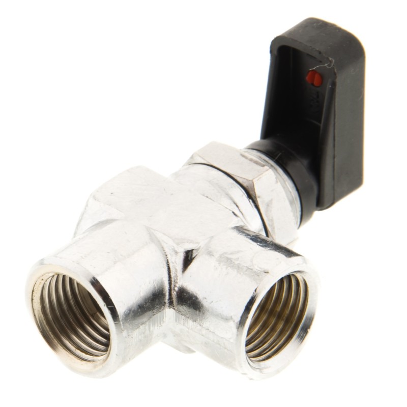 Zawór kulowy kątowy z nakrętką GHILUX 1/4" WW