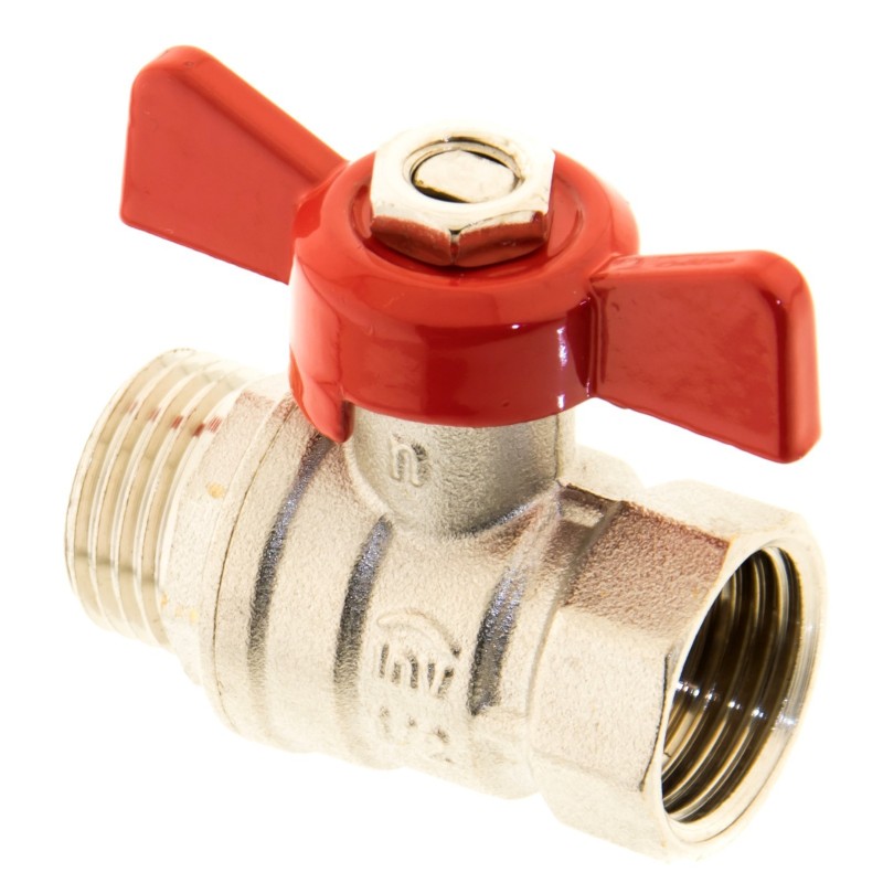 Zawór kulowy z motylkiem INVENA 1/2" WZ