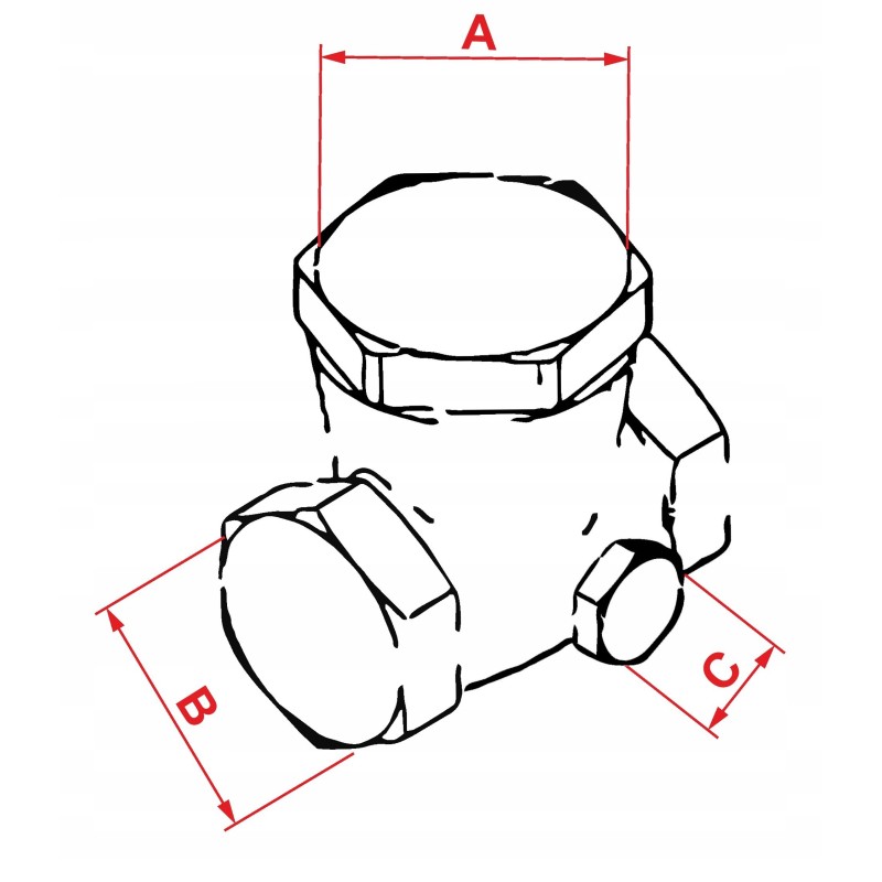 Zawór zwrotny kompresora 1/2"Z x 3/8"Z - prawy