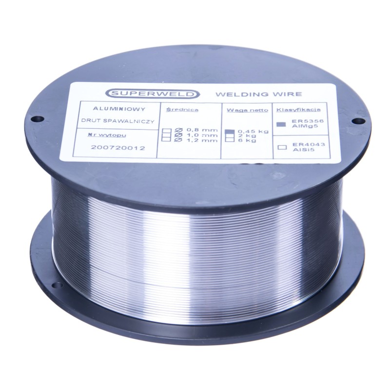 Drut spawalniczy MIG do aluminium 5356 AlMg5 0,8mm 0,5kg SUPERWELD