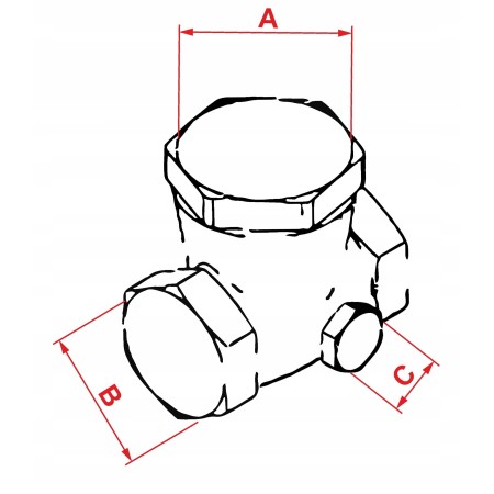 Zawór zwrotny kompresora 3/8"Z x M14X1.5 Z - prawy odp. 1/8"