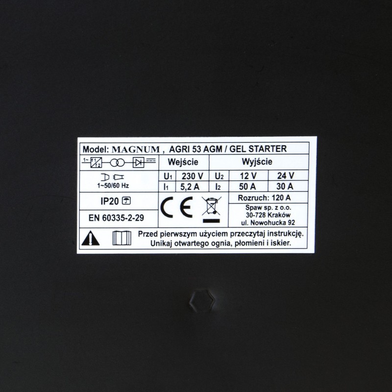 Prostownik z rozruchem Magnum AGRI53 AGM/GEL 12/24