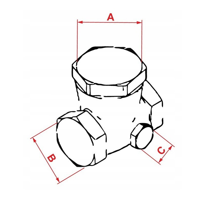 Zawór zwrotny kompresora 1/2Z x 3/8Z - prawy JWS-R1