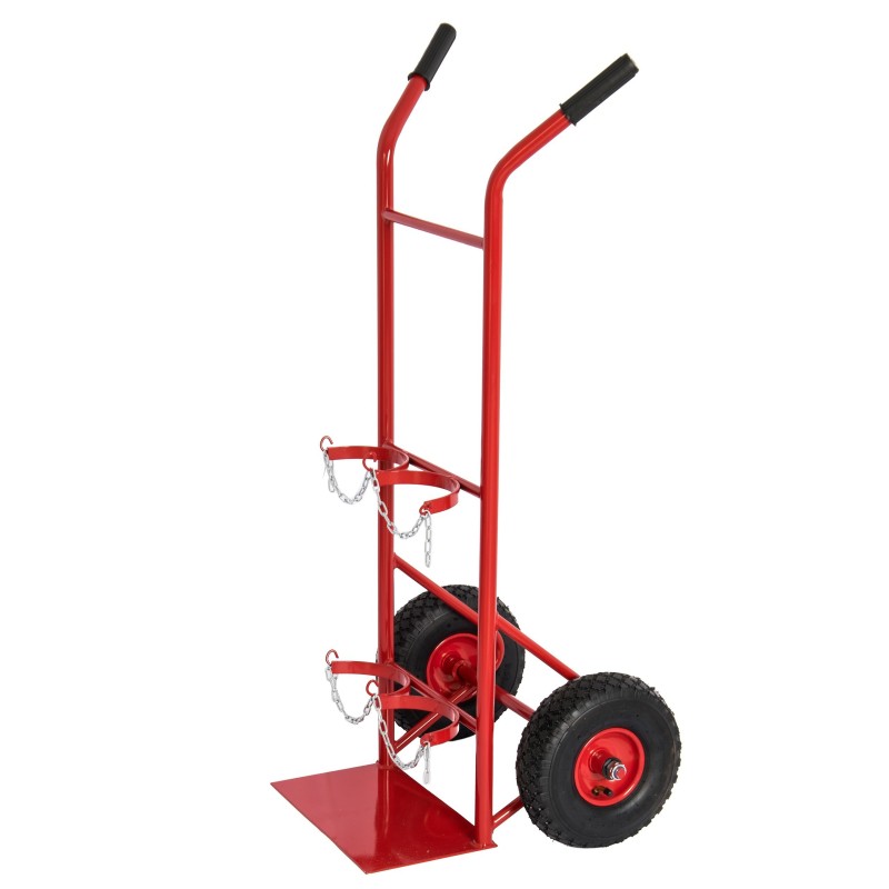 Wózek do butli gazowych transportowy dwie butle 8/10L pompowane koła 260mm