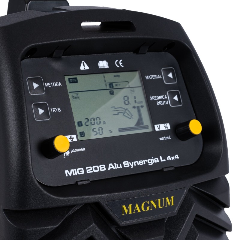 Półautomat spawalniczy MAGNUM MIG 208 ALU SYNERGIA  4x4 230V 200/60%