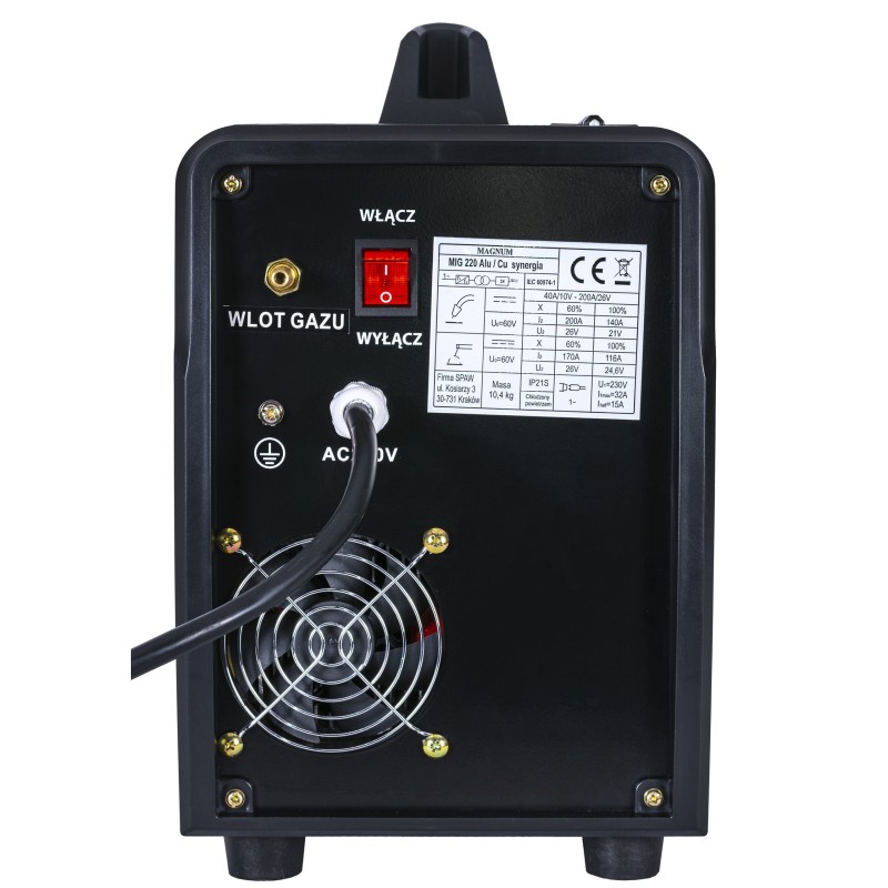 Półautomat spawalniczy MAGNUM MIG/MAG 220 ALU/CU SYNERGIA LCD