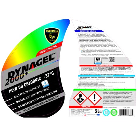 PŁYN DO CHŁODNIC DYNAGEL 2000 5 L -37C G12