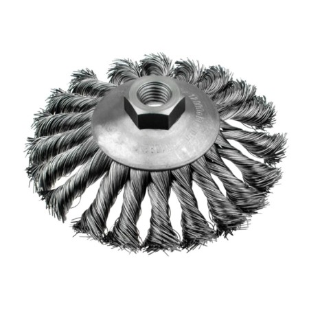 Szczotka stalowa tarczowa kontowa nakręcana 120mm Szczotpol 003-GKSI