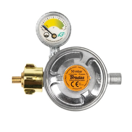 Reduktor gazowy Bradas 50 mbar 1,5 kg/h manometr