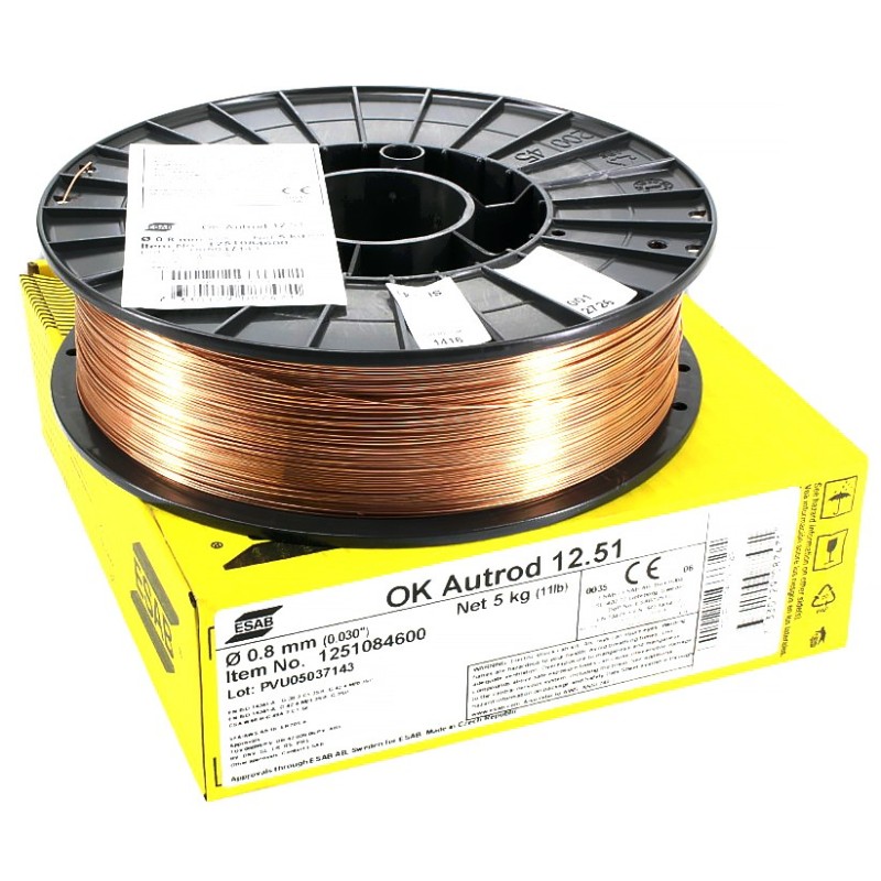 Drut spawalniczy Esab 0,8 mm 5kg  OK12.51 SG2