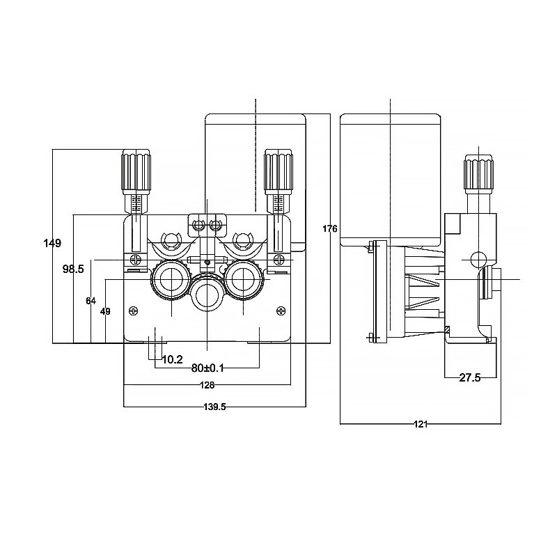 Podajnik drutu 4-rolkowy 24V DC lewy Magnum 4x4 MIG 285 DP SYN 70W 2-22 m/min