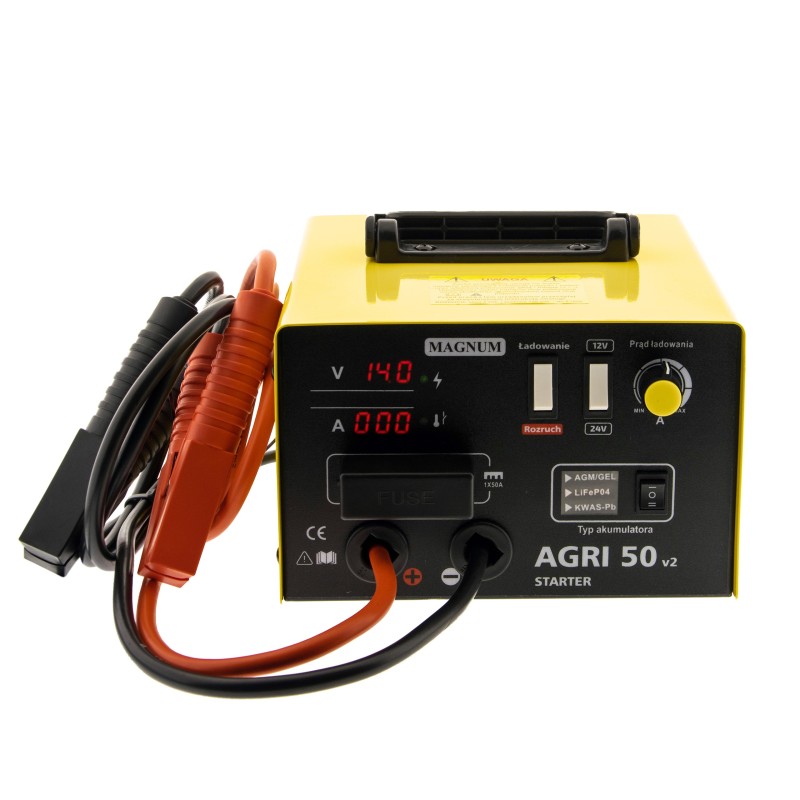 Prostownik inwerterowy MAGNUM AGRI 50 V2 STARTER 12/24V ROZRUCH 120A