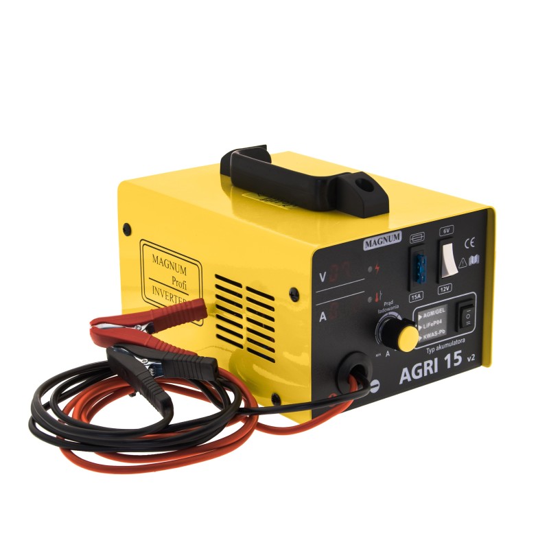 Prostownik inwerterowy MAGNUM AGRI 15 V2 6/12V 15A 230V PB/AGM-GEL/LiFePO4