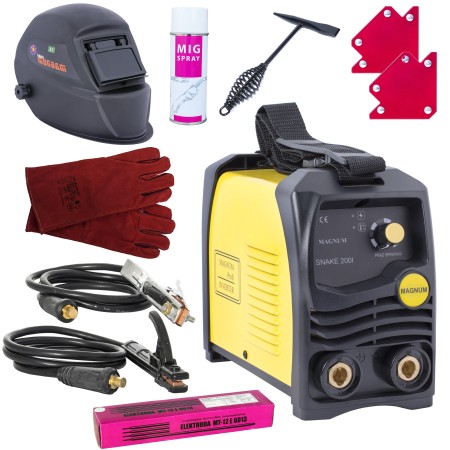 SPAWARKA INWERTEROWA MMA MAGNUM SNAKE200I ZESTAW 1