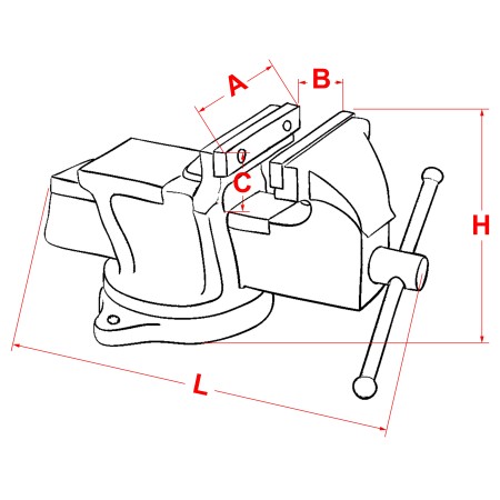 Imadło obrotowe MAGNUM 160-QB