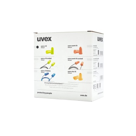 ZATYCZKI X-FIT BEZ SZNURKA ŻÓŁTE 2112.001 UVEX KARTON 200 szt.