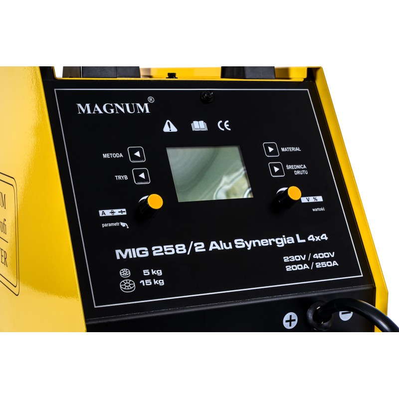 PÓŁAUTOMAT INWERTER MAGNUM MIG 258/2 ALU SYNERGIA 4X4 200A/250A 60%