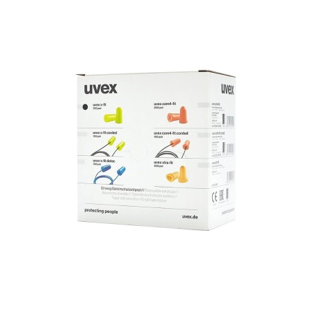 ZATYCZKI X-FIT BEZ SZNURKA ŻÓŁTE 2112.001 UVEX KARTON 200 szt.