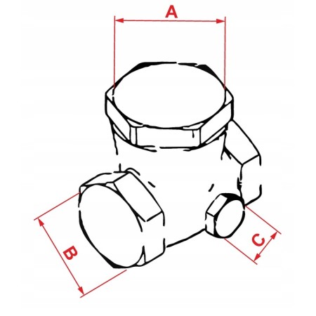 Zawór zwrotny kompresora 3/4"Z x D14 - prawy