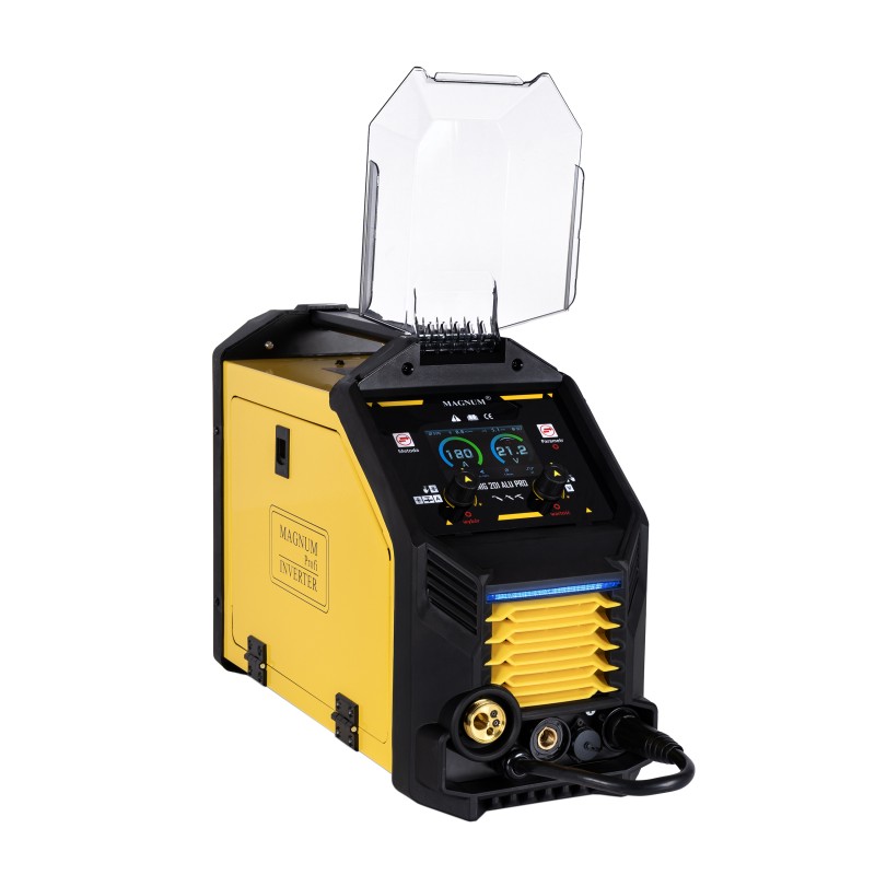 SPAWARKA PÓŁAUTOMAT INWERTER MAGNUM MIG201 ALU PRO SYNERGIA 200A/60%