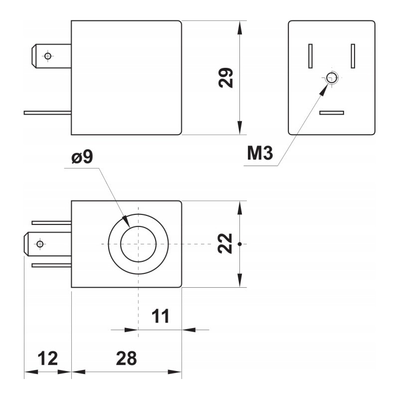 Cewka do elektrozaworu z wtyczką MSD-12V DC