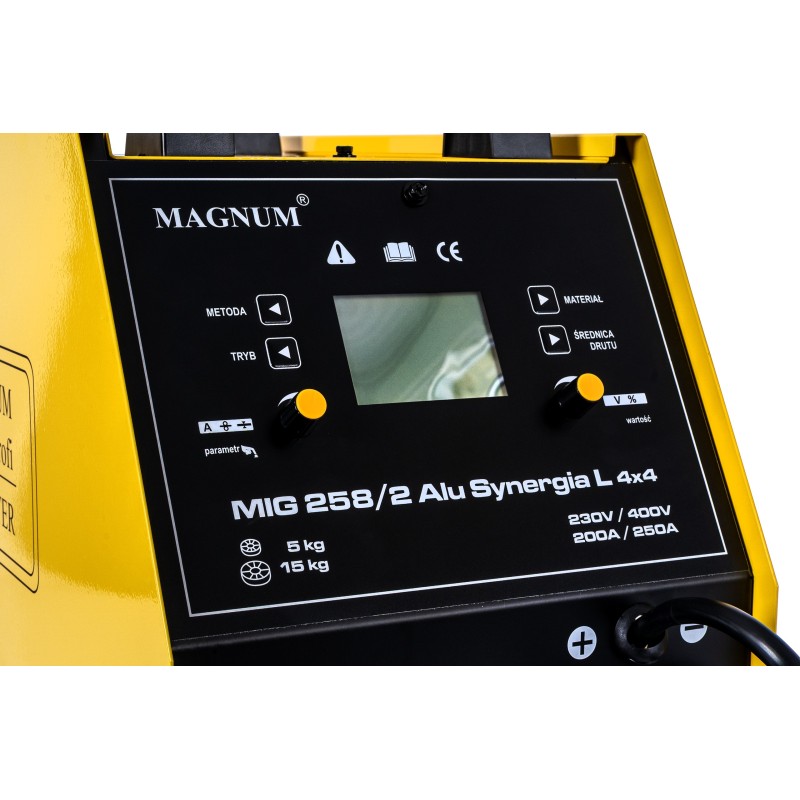 PÓŁAUTOMAT INWERTER MAGNUM MIG258/2 ALU SYNERGIA 4X4 200-250A ZESTAW 1
