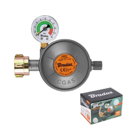 REDUKTOR LPG 50MBAR 1.5KG/H WEJ.21.8LH WYJ.1/4LH EFV+ MANOMETR  RG C31-50M