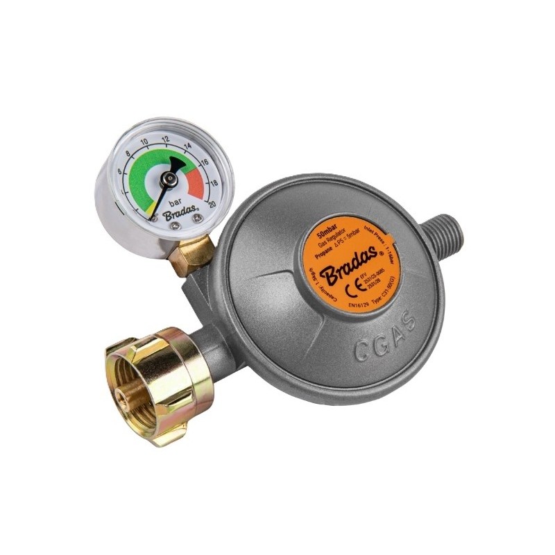 REDUKTOR LPG 50MBAR 1.5KG/H WEJ.21.8LH WYJ.1/4LH EFV+ MANOMETR  RG C31-50M
