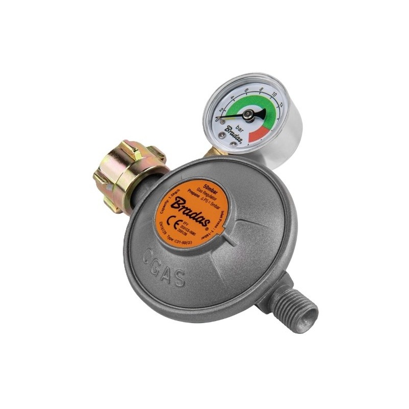 REDUKTOR LPG 50MBAR 1.5KG/H WEJ.21.8LH WYJ.1/4LH EFV+ MANOMETR  RG C31-50M