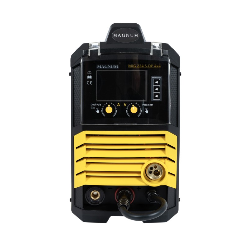 PÓŁAUTOMAT INWERTER MAGNUM MIG 224 LCD DUAL PULS SYNERGIA MMA 4x4, 200A 60%