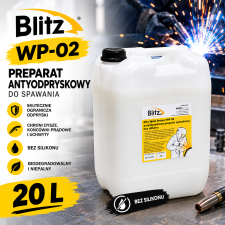 Preparat antyodpryskowy Blitz WP-02 20L skuteczna ochrona podczas spawania